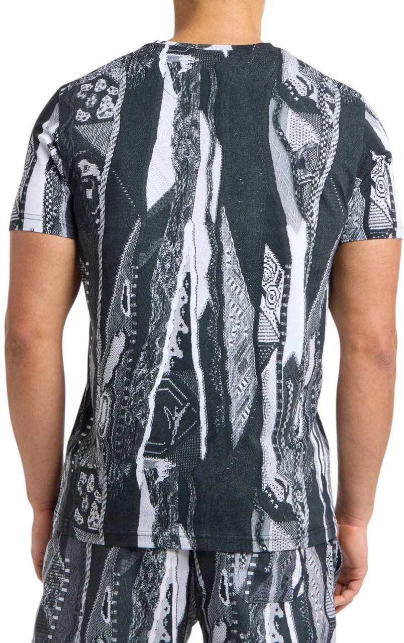 Carlo Colucci Knit Print T-shirt Black Zwart
