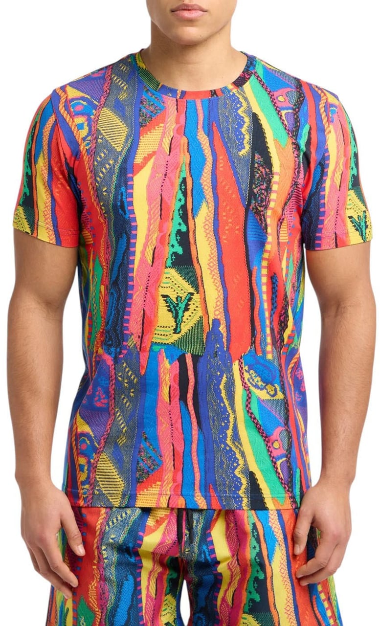 Carlo Colucci Knit Print T-shirt Red Divers