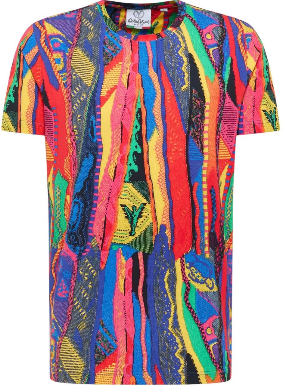 Carlo Colucci Knit Print T-shirt Red Divers