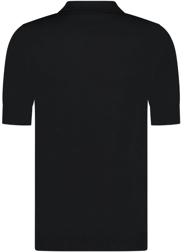 Aeden Nicko Knit Polo Black Zwart