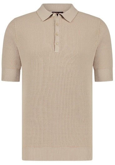 Aeden Bruces Knit Polo Summer Sand Beige