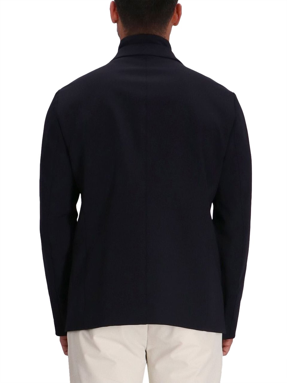 Emporio Armani Blue Navy High-neck Jacket Blue Blauw