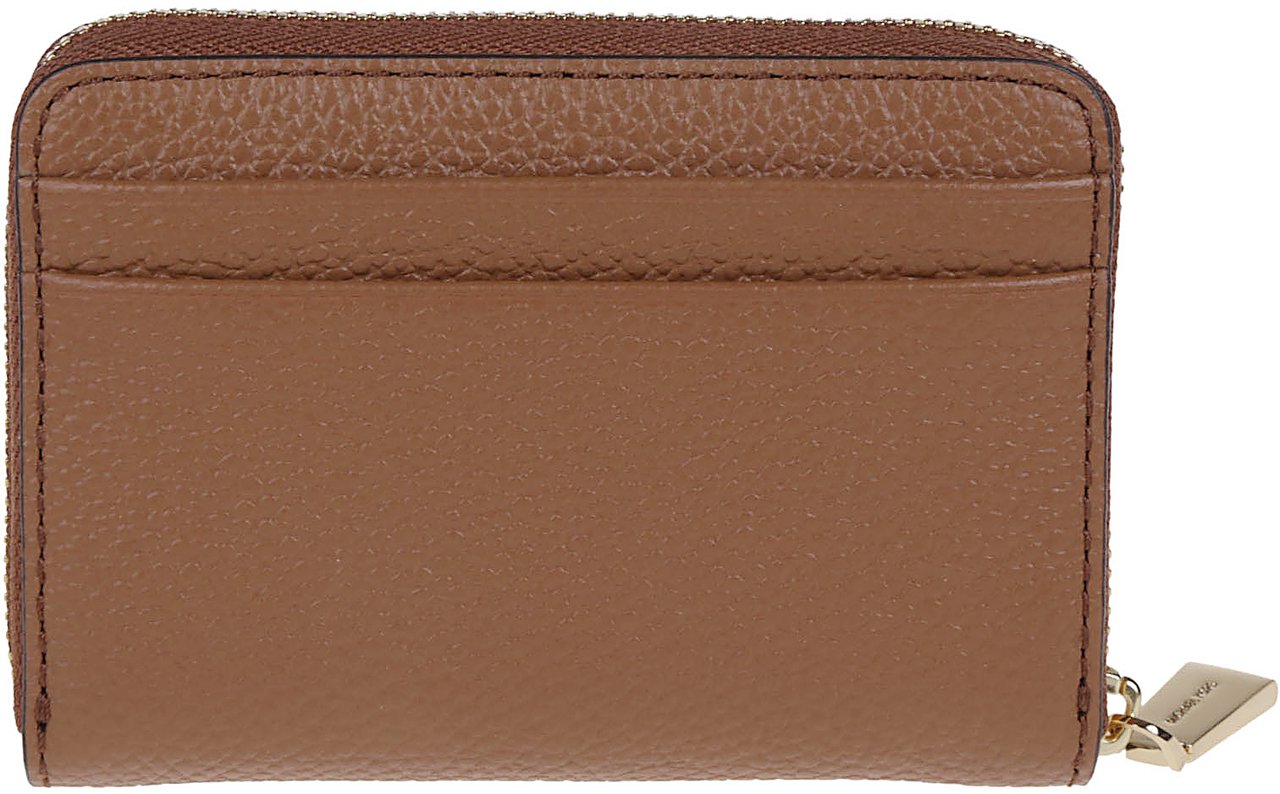 Michael Kors Small Jet Set Zip Around Credit Card Holder Brown Bruin