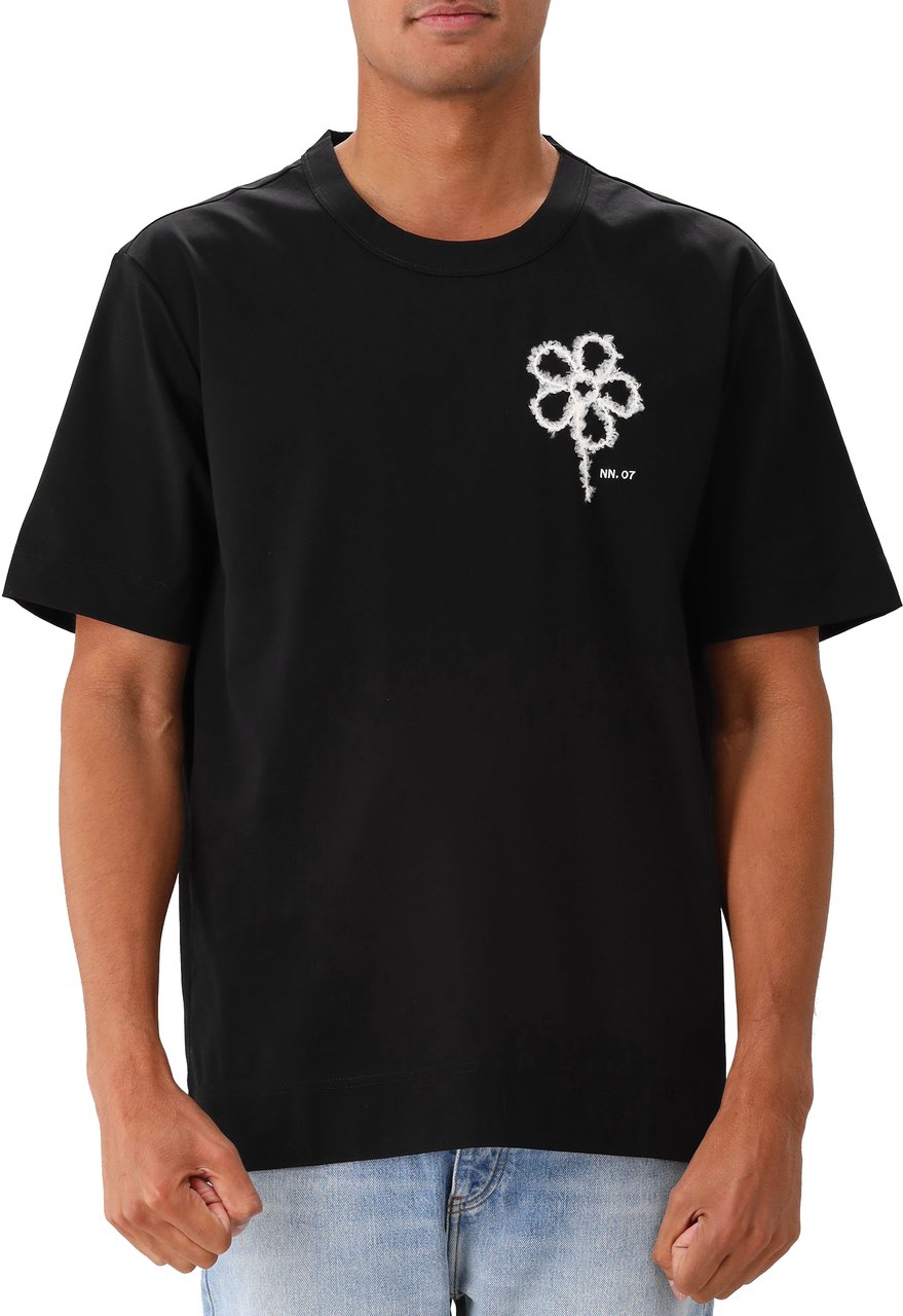 NN07 NN.07 T-shirt Zwart Pedro EMB SS 3525 Zwart