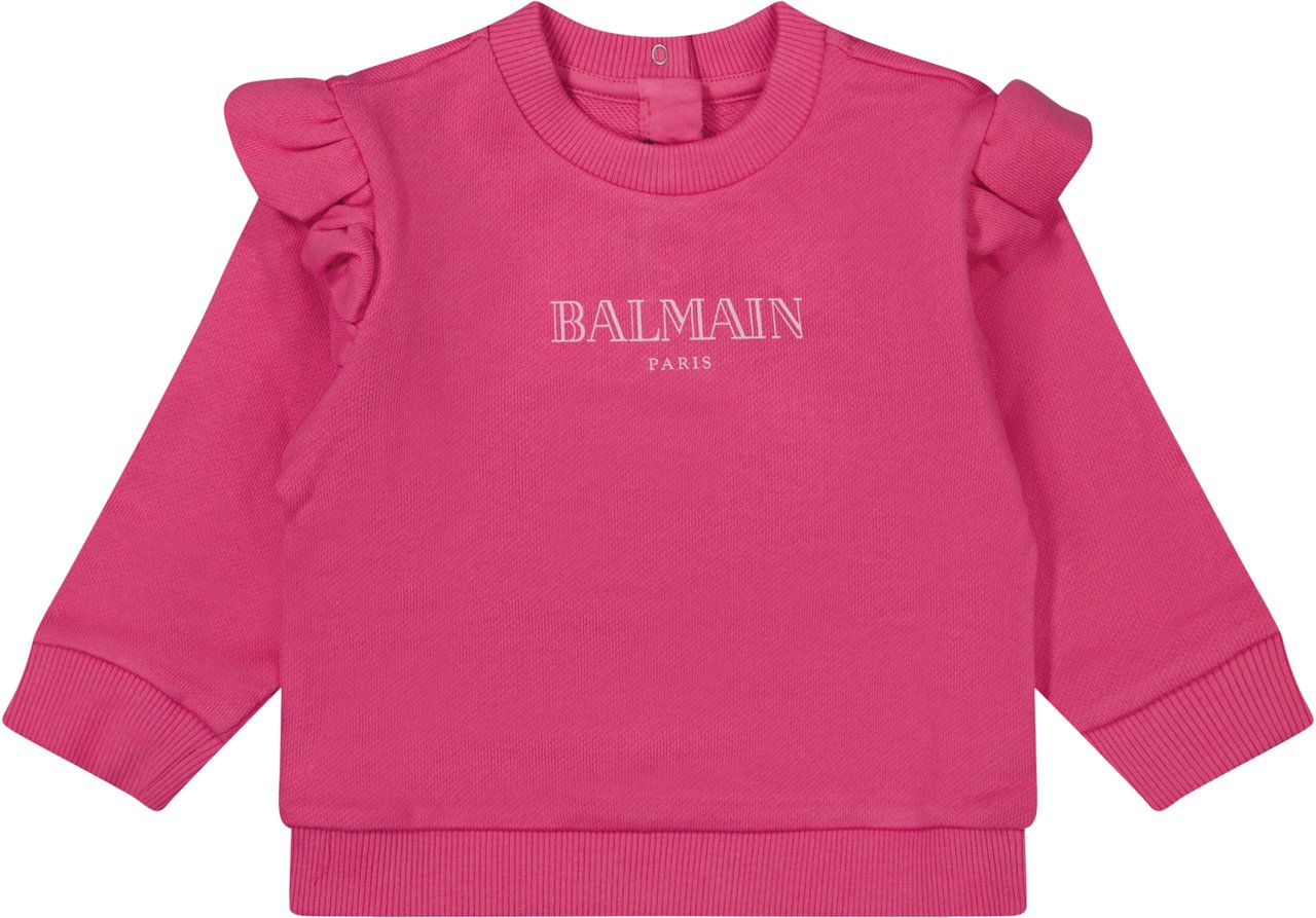 Balmain Balmain Baby Meisjes Trui In Fuchsia Roze