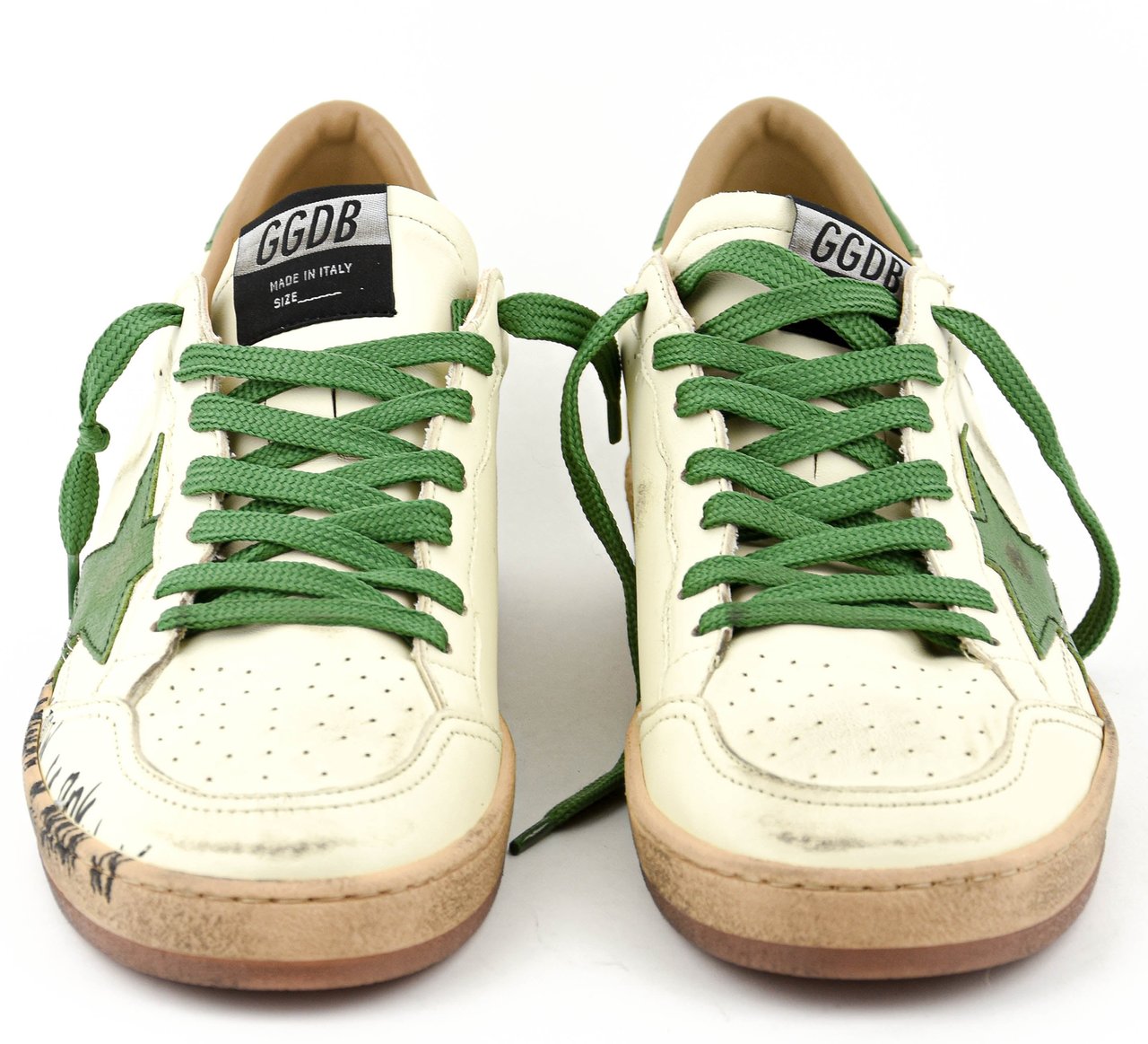 Golden Goose Ball Star White Green Wit