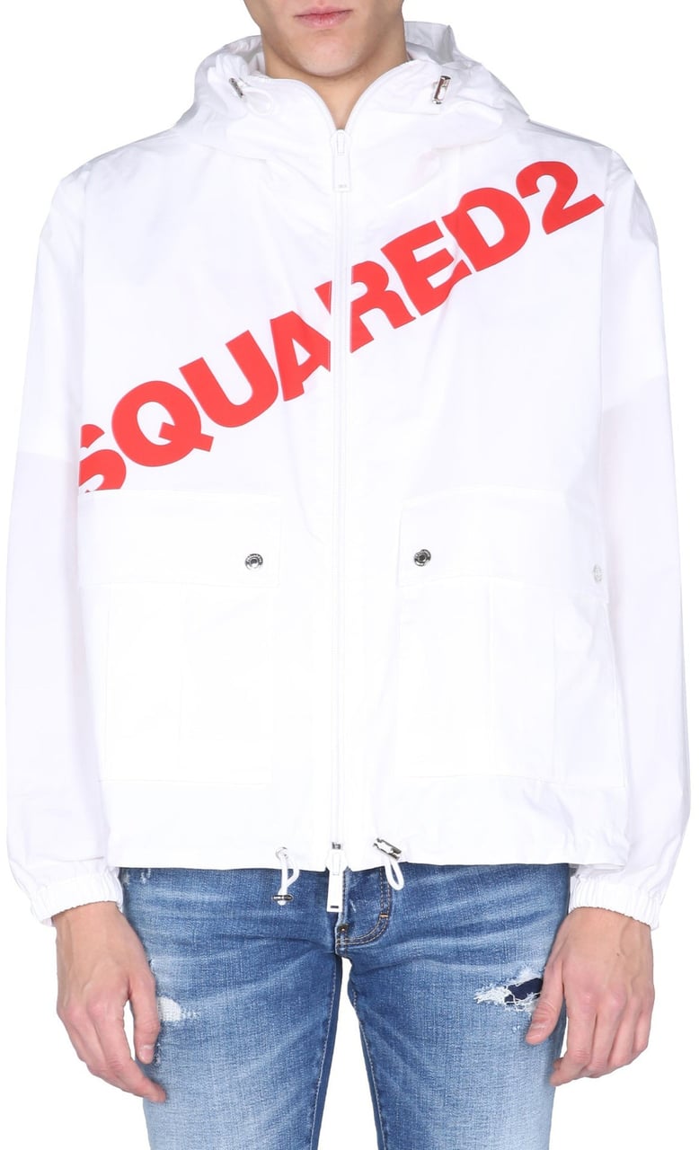 Dsquared2 Dsquared2 Logo Hooded Windbreaker Wit