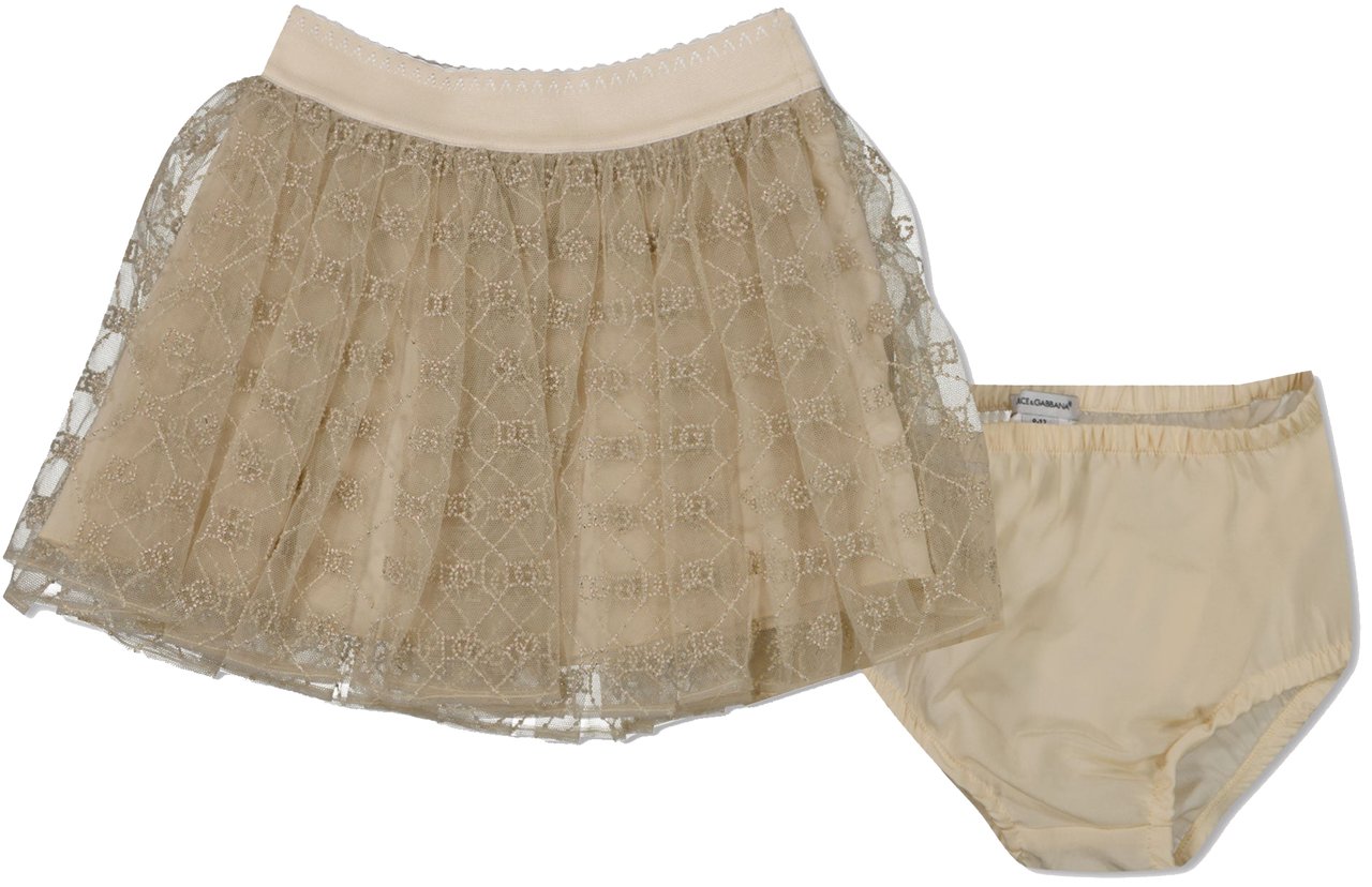 Dolce & Gabbana Dolce & Gabbana Baby Meisjes Rokje In Ecru Beige