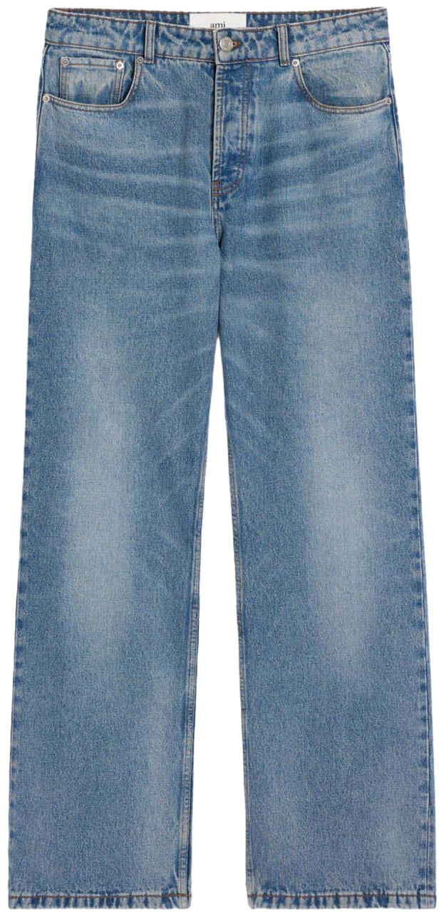 AMI Paris LOOSE/LARGE LARGE FIT JEANS USED BLUE Blauw