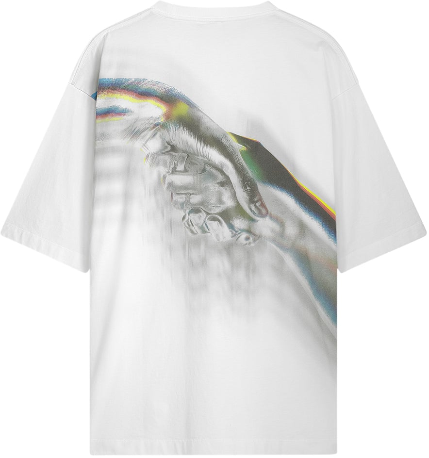 Filling Pieces T-shirt Boxy Handshake Rhythm White Wit