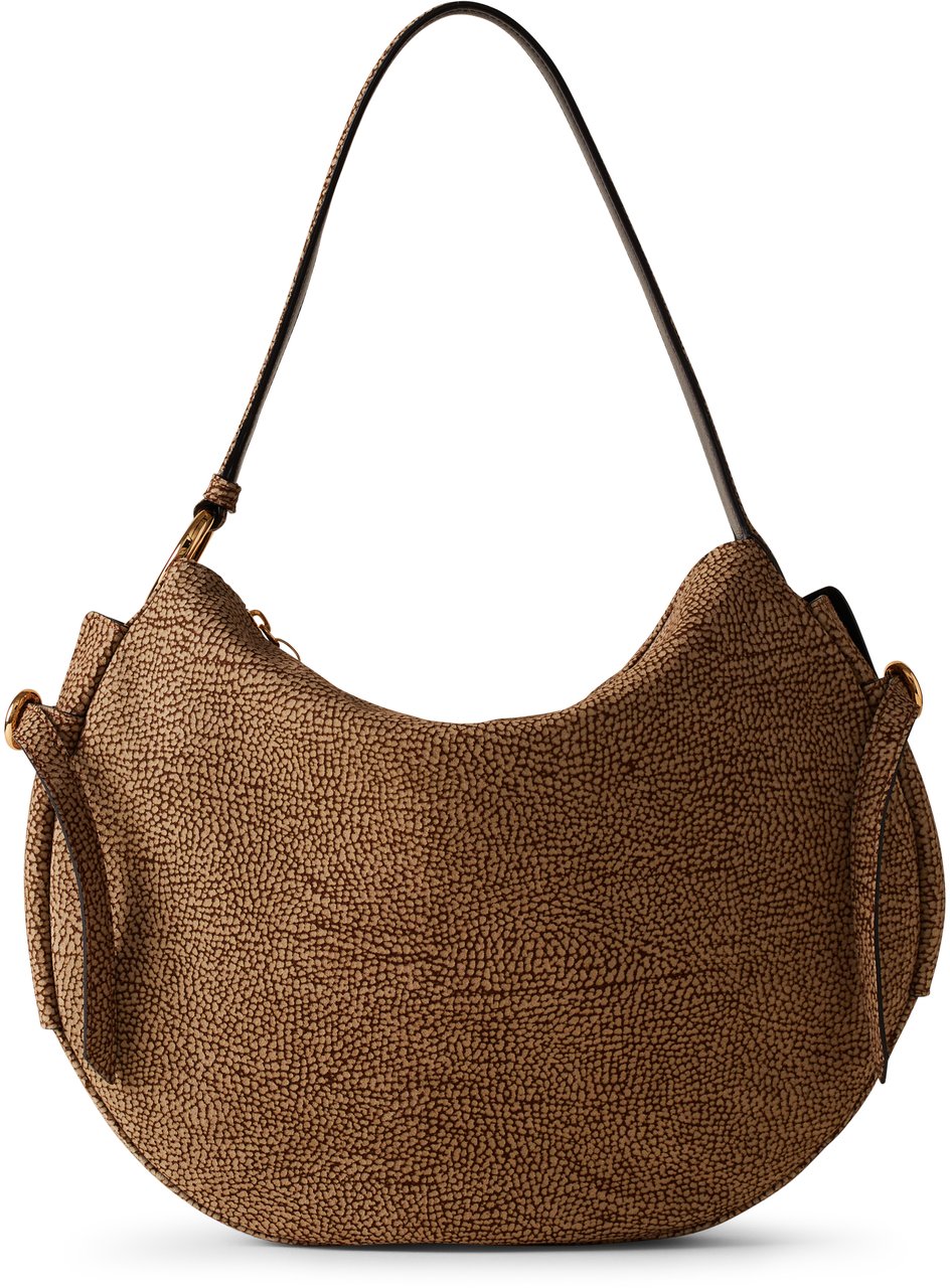 Borbonese BRIDLE MEDIUM HOBO BAG Bruin