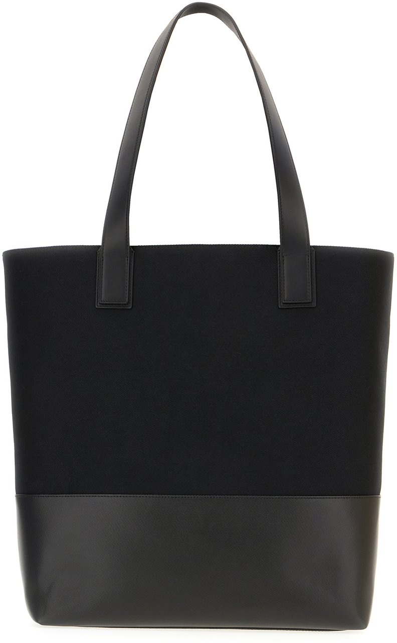 Alexander McQueen Alexander McQueen Black canvas T-Bar shopping bar Zwart