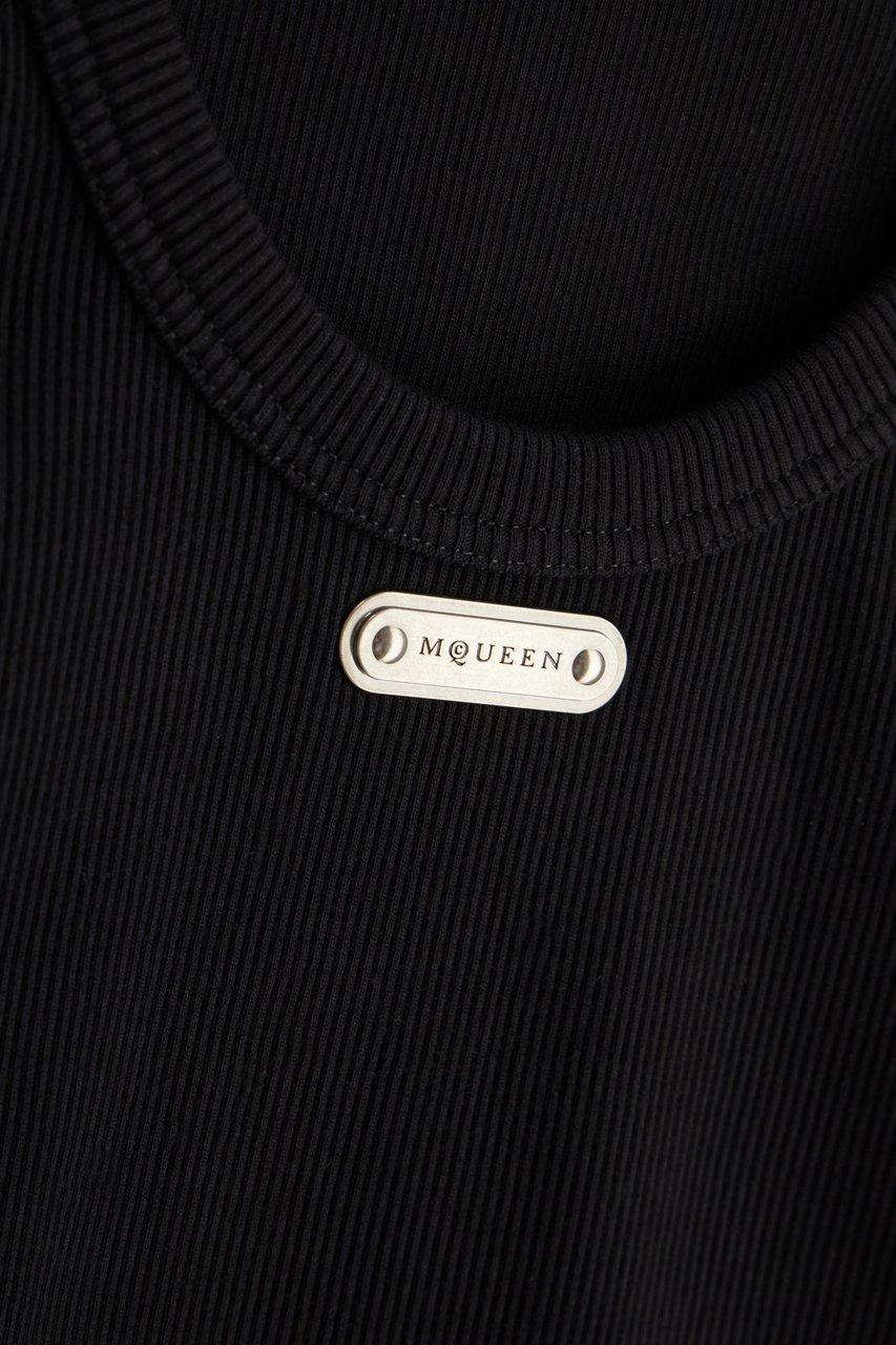 Alexander McQueen Alexander McQueen Black cotton top Zwart