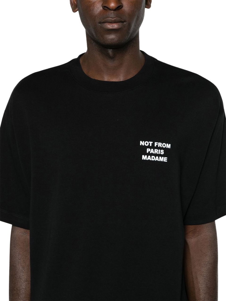 Drôle de Monsieur Heren Slogan T-Shirt Zwart Zwart