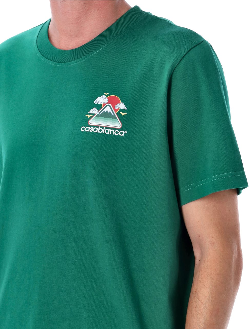 Casablanca Heren Montagne Ondulée T-Shirt Groen Groen
