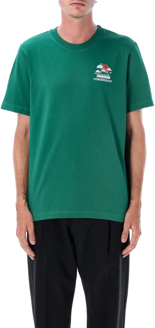 Casablanca Heren Montagne Ondulée T-Shirt Groen Groen