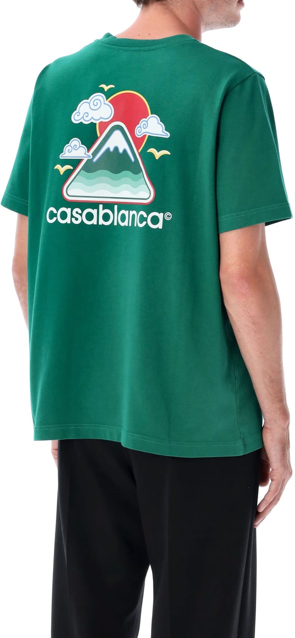 Casablanca Heren Montagne Ondulée T-Shirt Groen Groen
