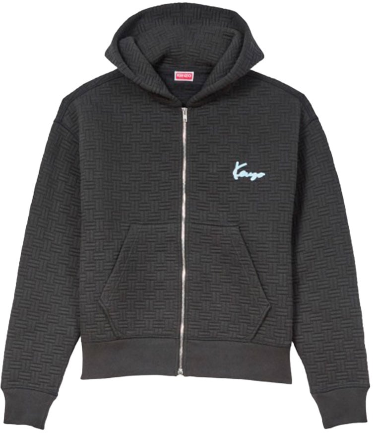 Kenzo sweat a capuche boxy entierement zippe brode Zwart