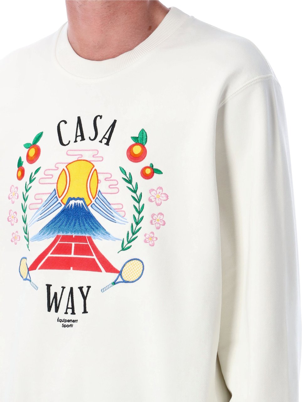Casablanca Casa Way Mountain Embroidered Sweatshirt Beige Beige