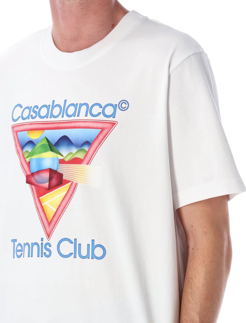 Casablanca Tennis Club Icon Printed T-Shirt Bianco Wit
