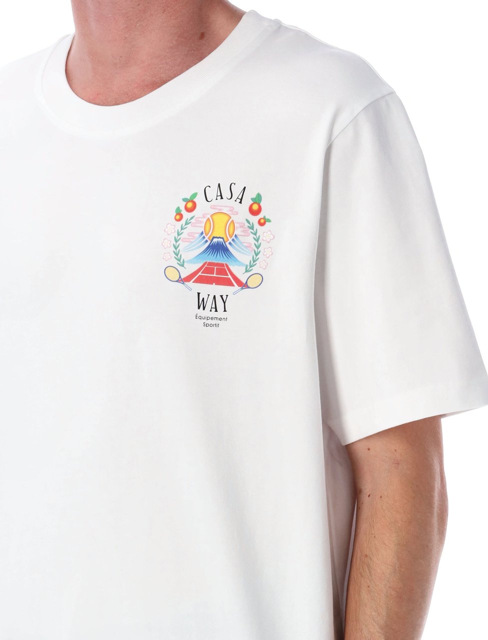 Casablanca Casa Way Mountain Printed T-Shirt Bianco Wit
