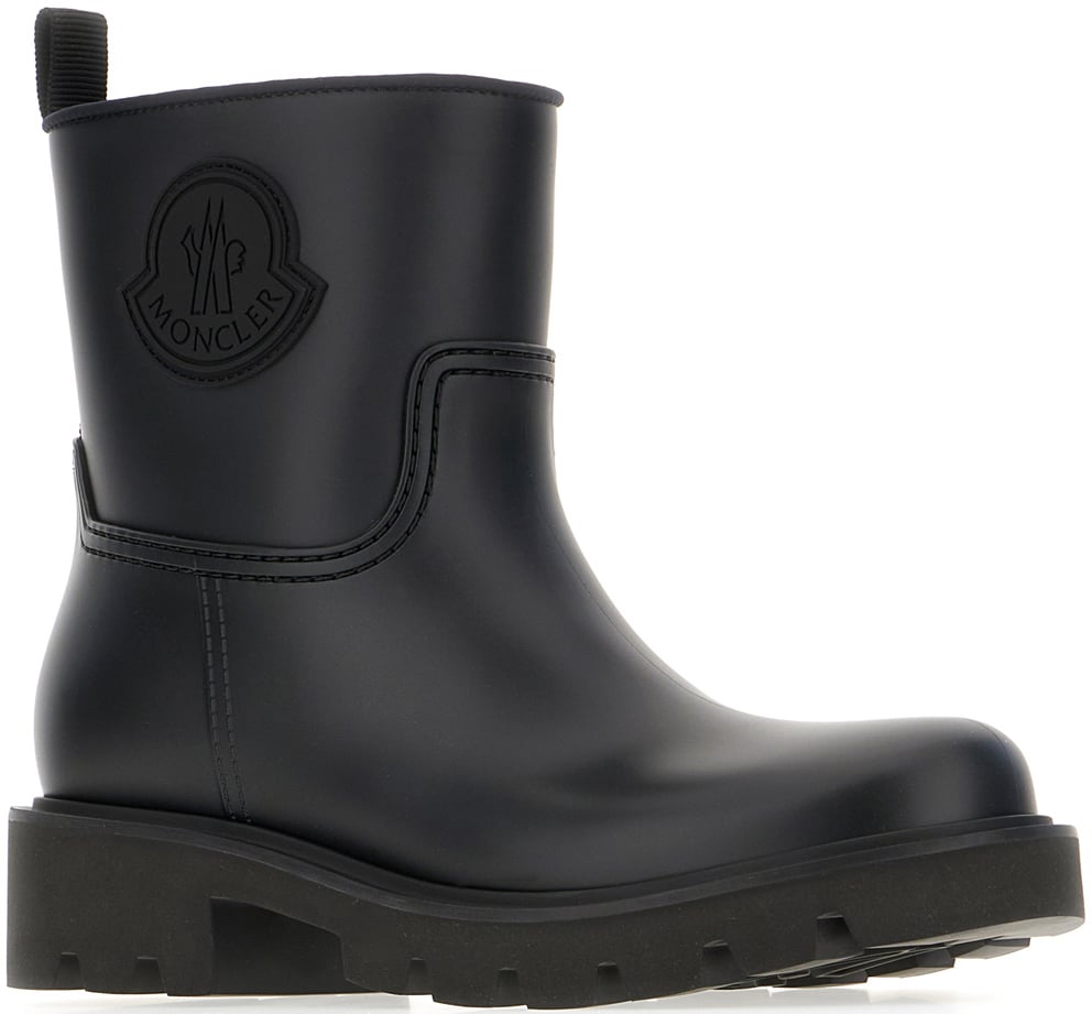 Moncler Moncler Black rubber Kickstream ankle boots Zwart