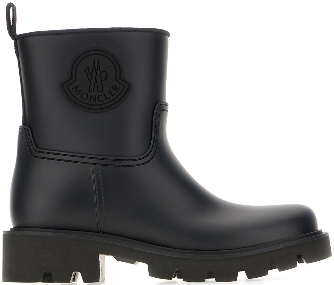 Moncler Moncler Black rubber Kickstream ankle boots Zwart