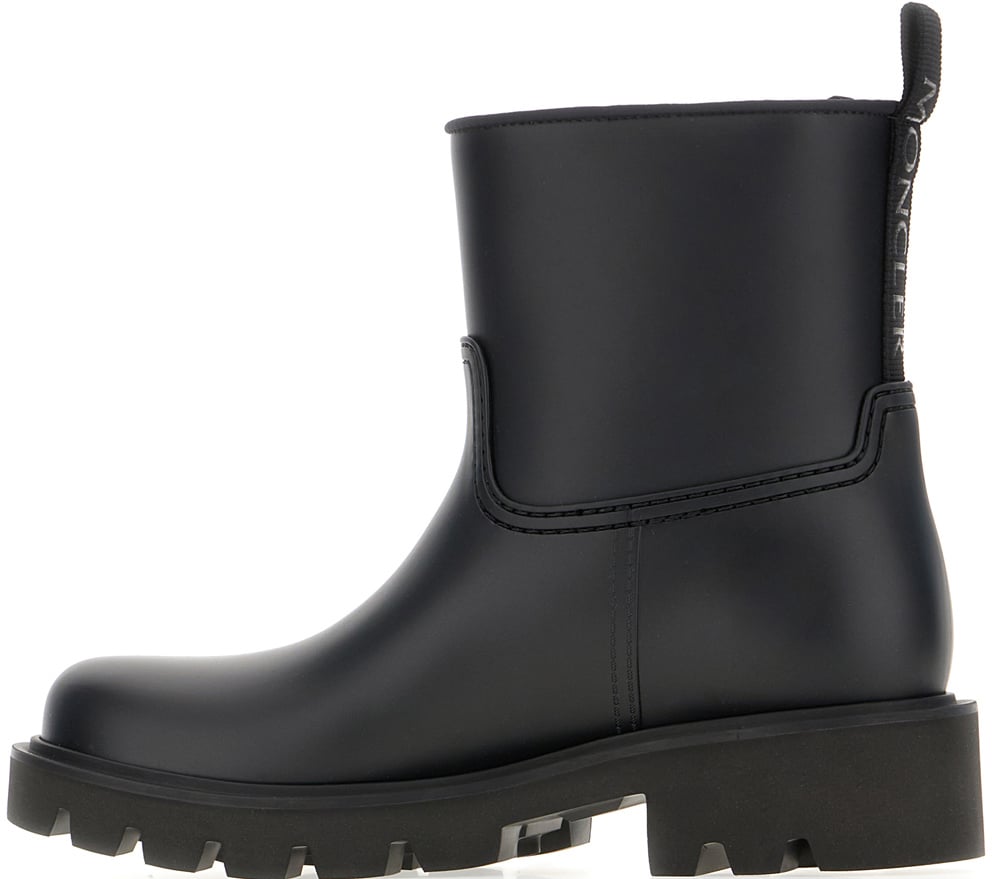 Moncler Moncler Black rubber Kickstream ankle boots Zwart