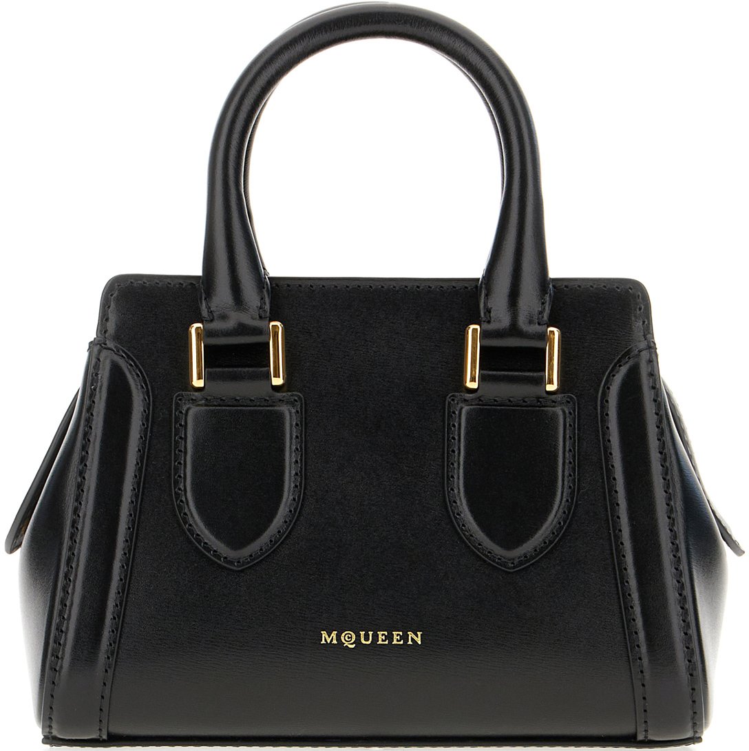Alexander McQueen Alexander McQueen Black leather Birdee mini handbag Zwart