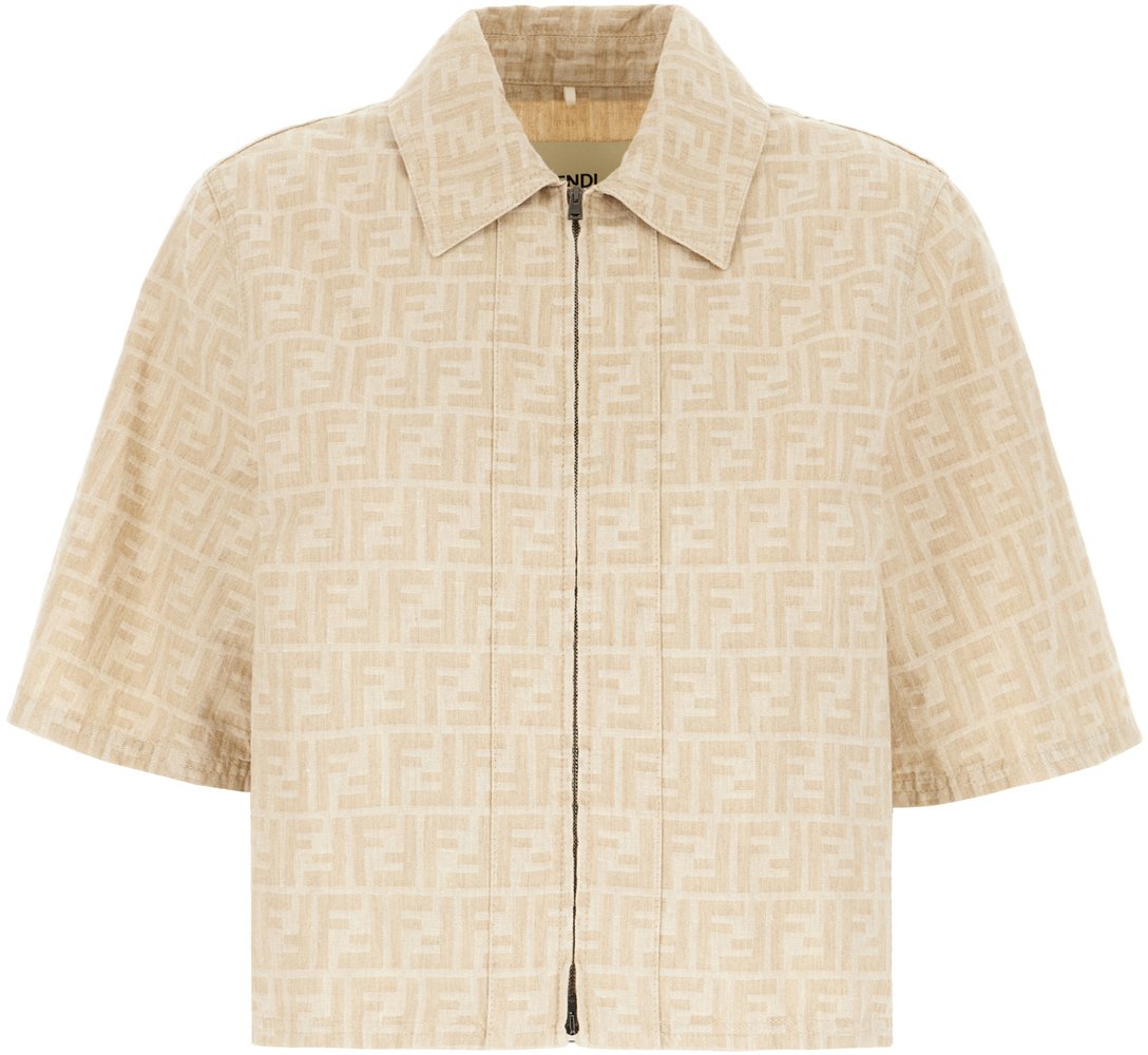 Fendi Fendi Sand cotton blend jacket Neutraal