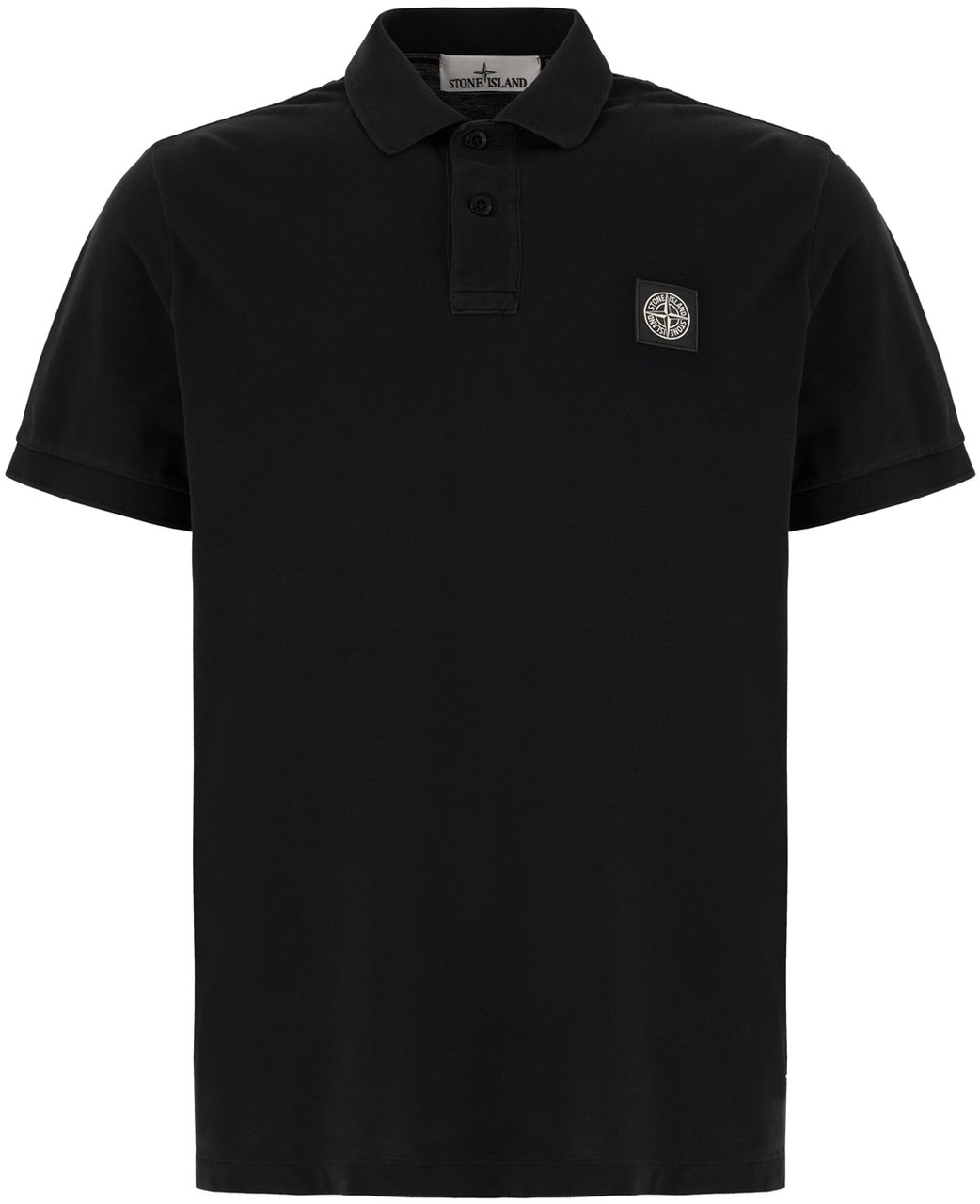 Stone Island Stone Island Black piquet polo shirt Zwart