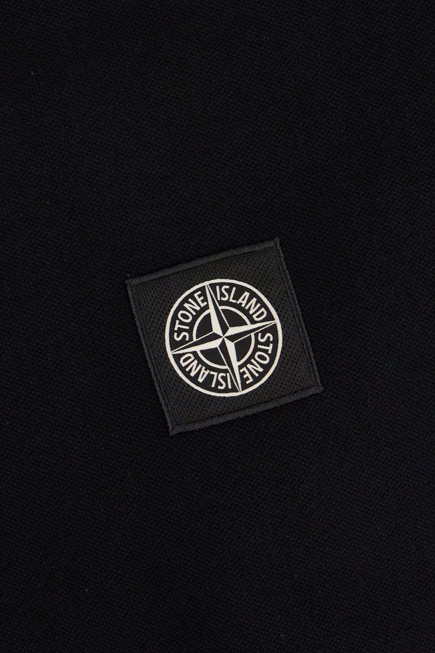 Stone Island Stone Island Black piquet polo shirt Zwart