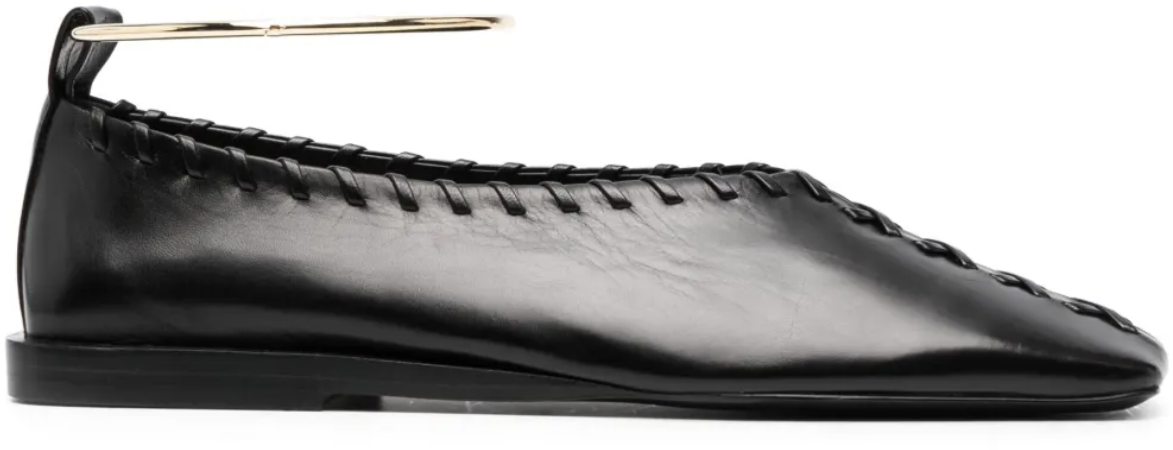 Jil Sander Ballerina Black Gold Zwart