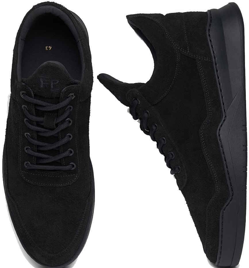 Filling Pieces Low Top Ghost Fuzz All Black Zwart