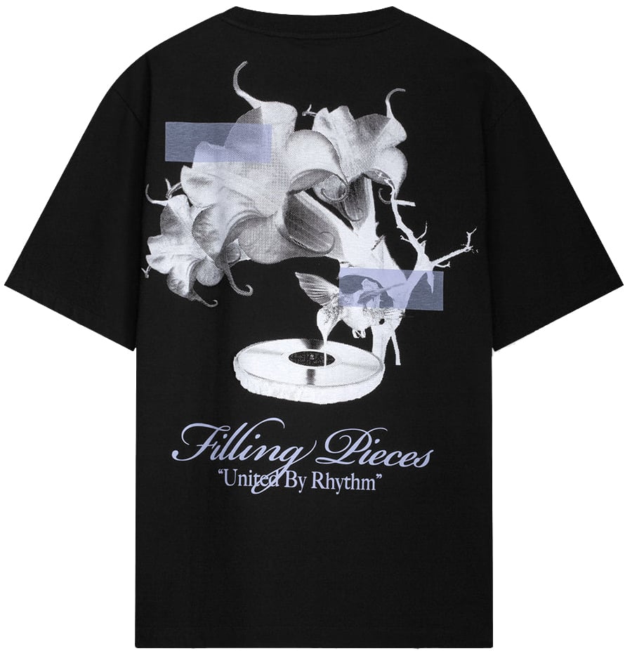 Filling Pieces Heren Grammophone T-Shirt Zwart Zwart
