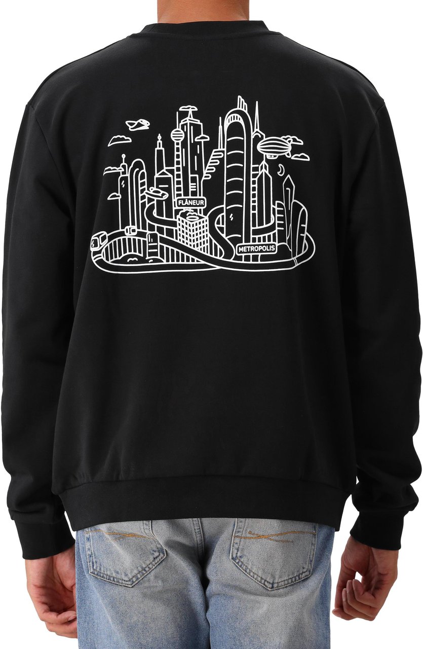 FLÂNEUR Metropolis Sweater | Black Zwart