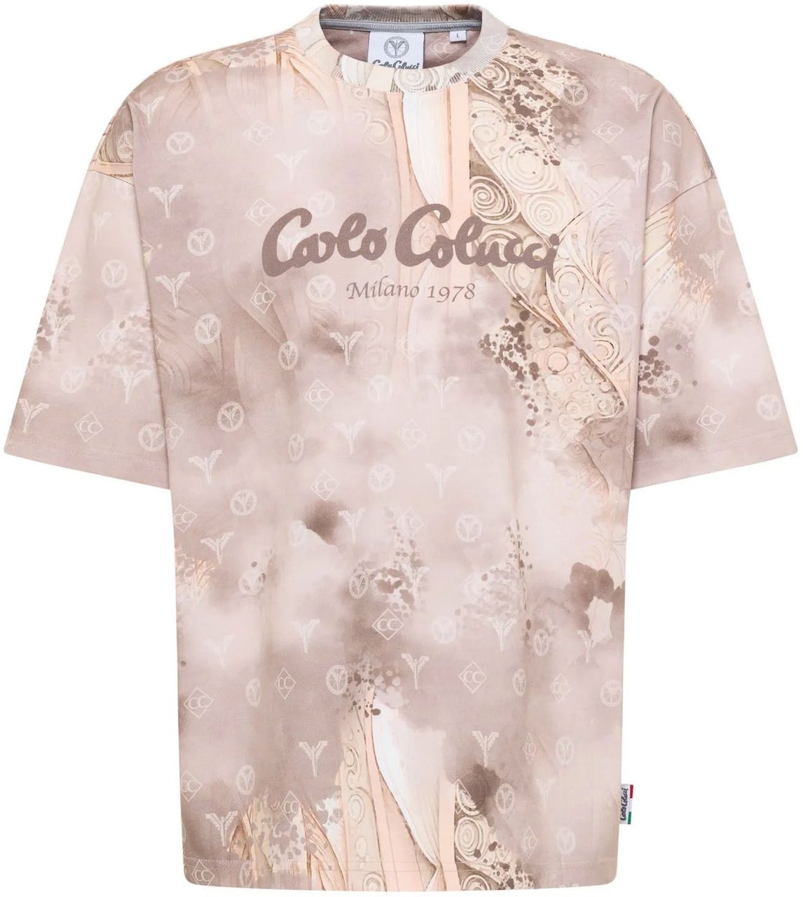 Carlo Colucci Oversized Ornament Tee Beige Beige