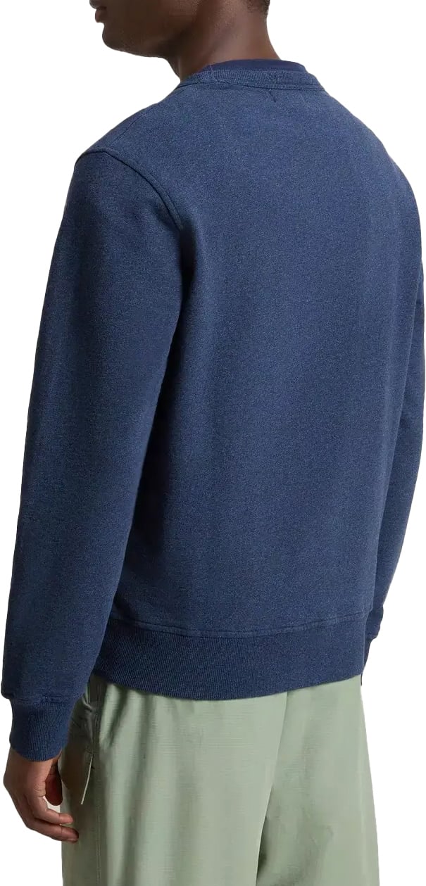 Woolrich Mouline Crewneck Melton Blue Blauw