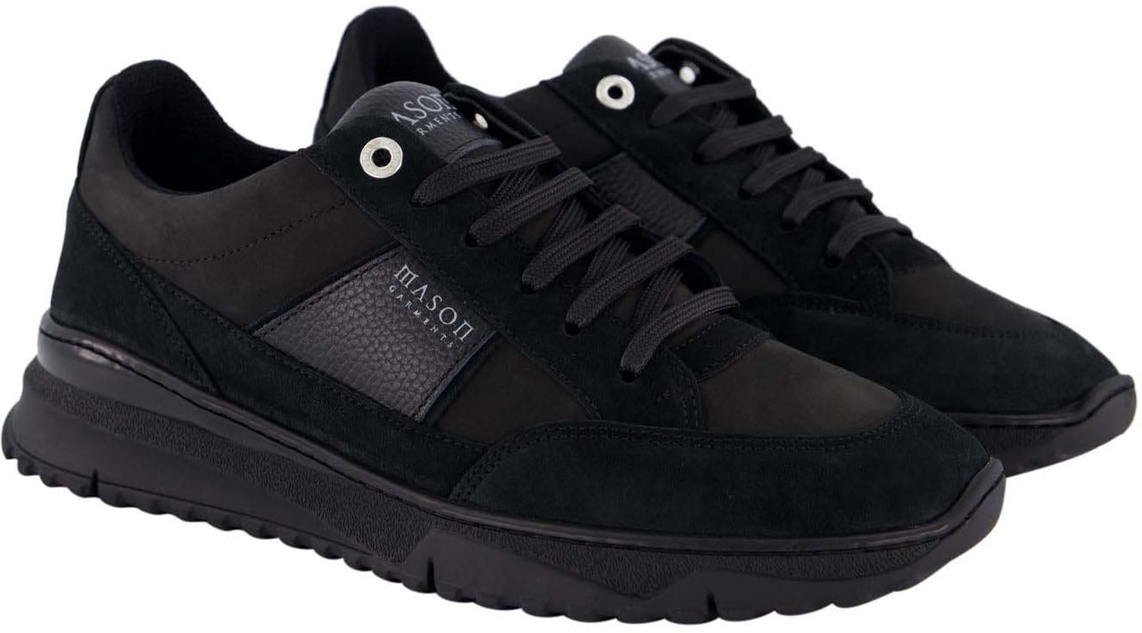 Mason Garments Heren Tia Runner Sneaker Zwart Zwart