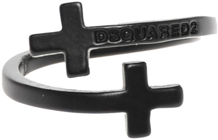 Dsquared2 Cross Logo Ring Zwart