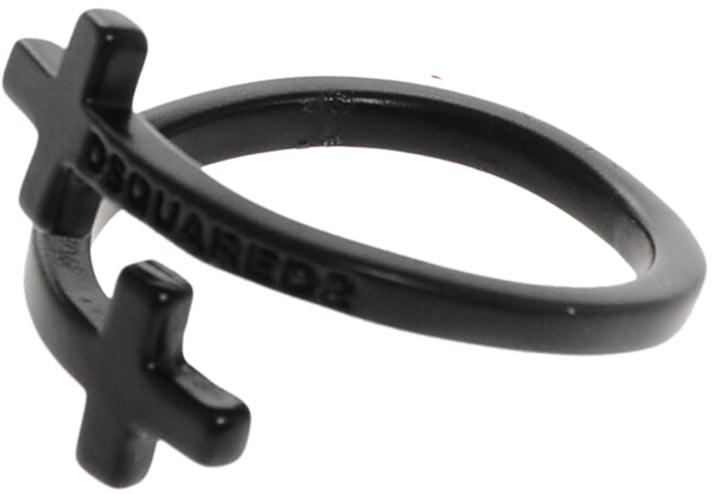 Dsquared2 Cross Logo Ring Zwart