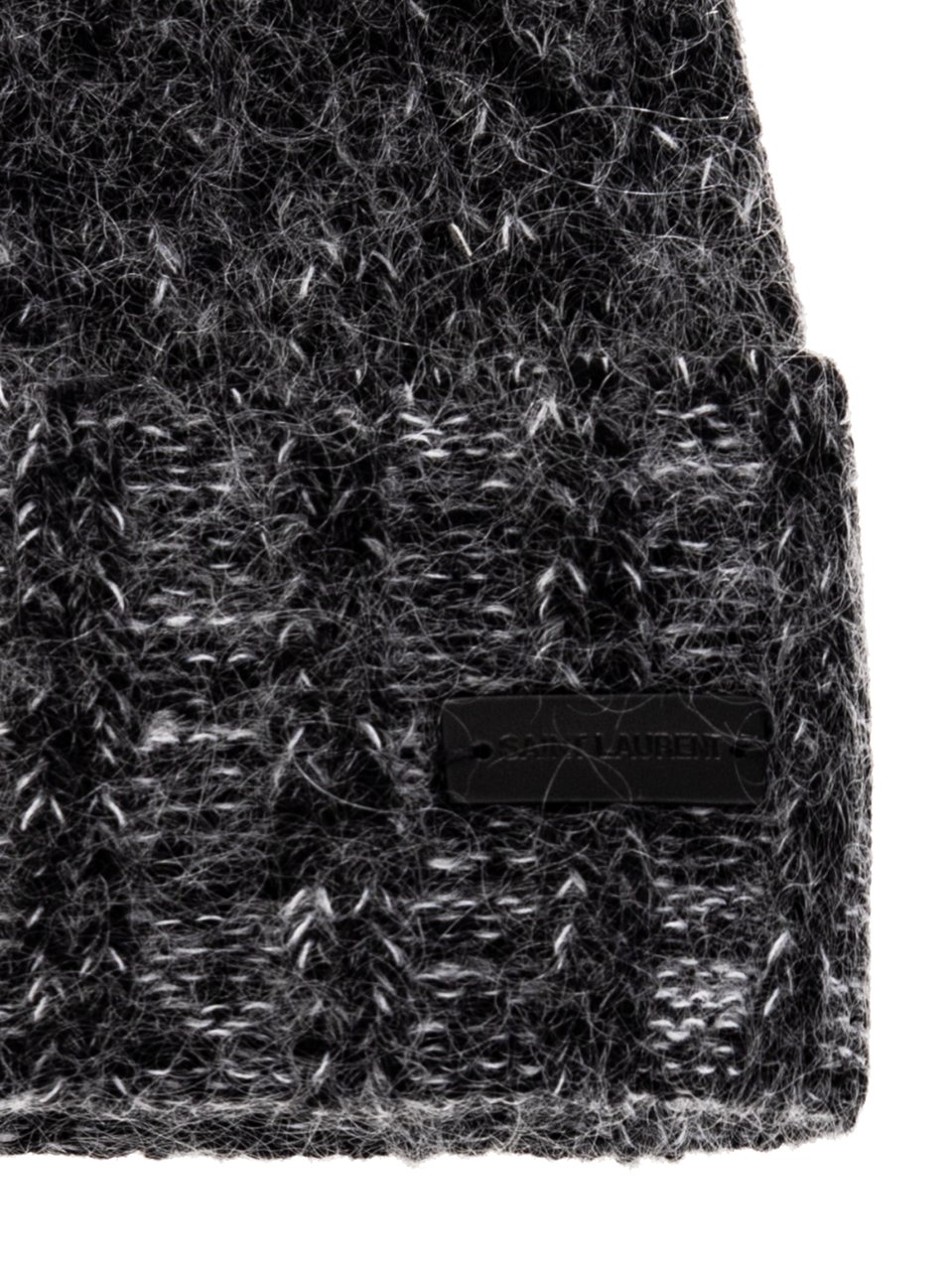 Saint Laurent Logo Brushed Wool-blend Beanie Grijs