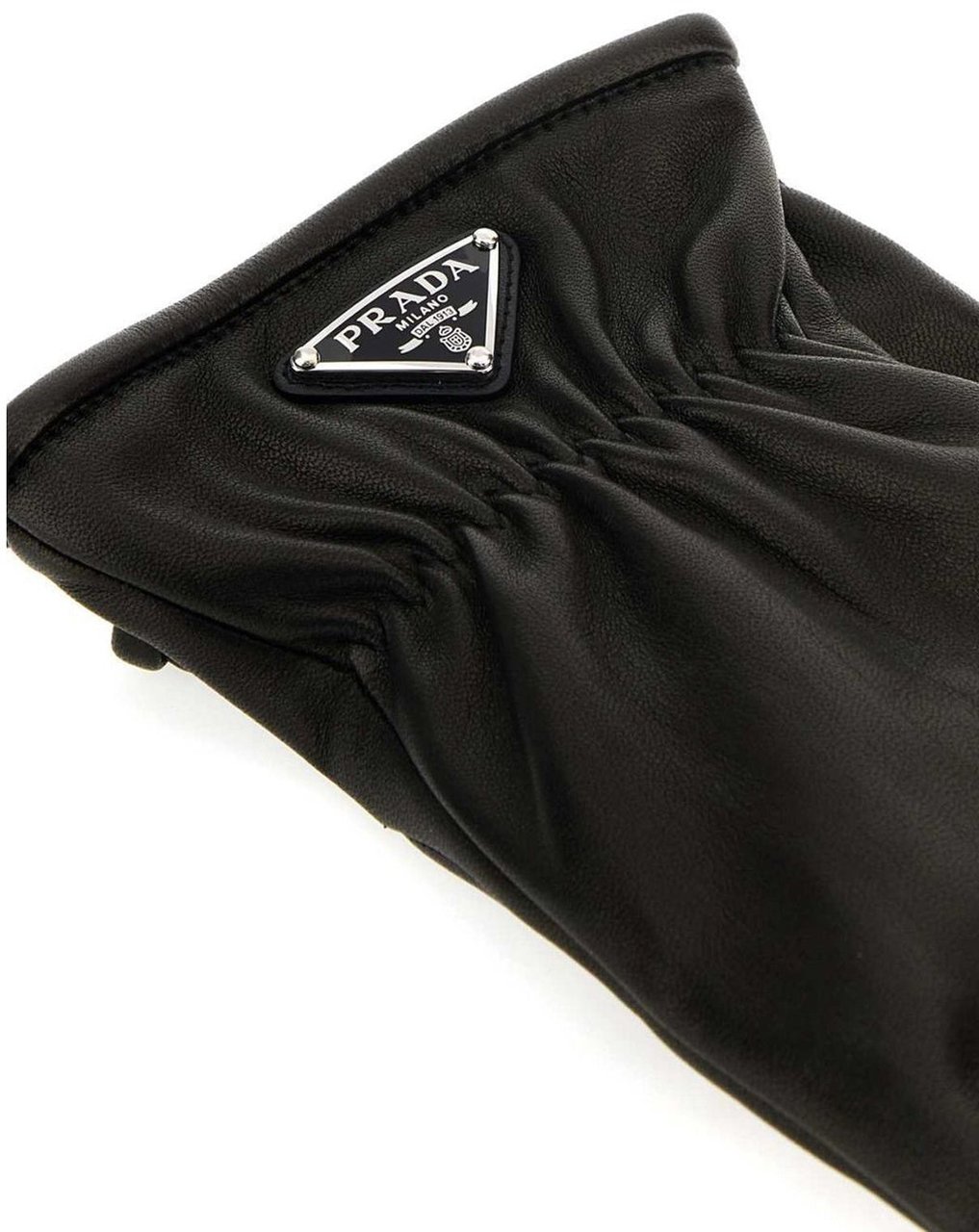 Prada Prada Leather Gloves Zwart