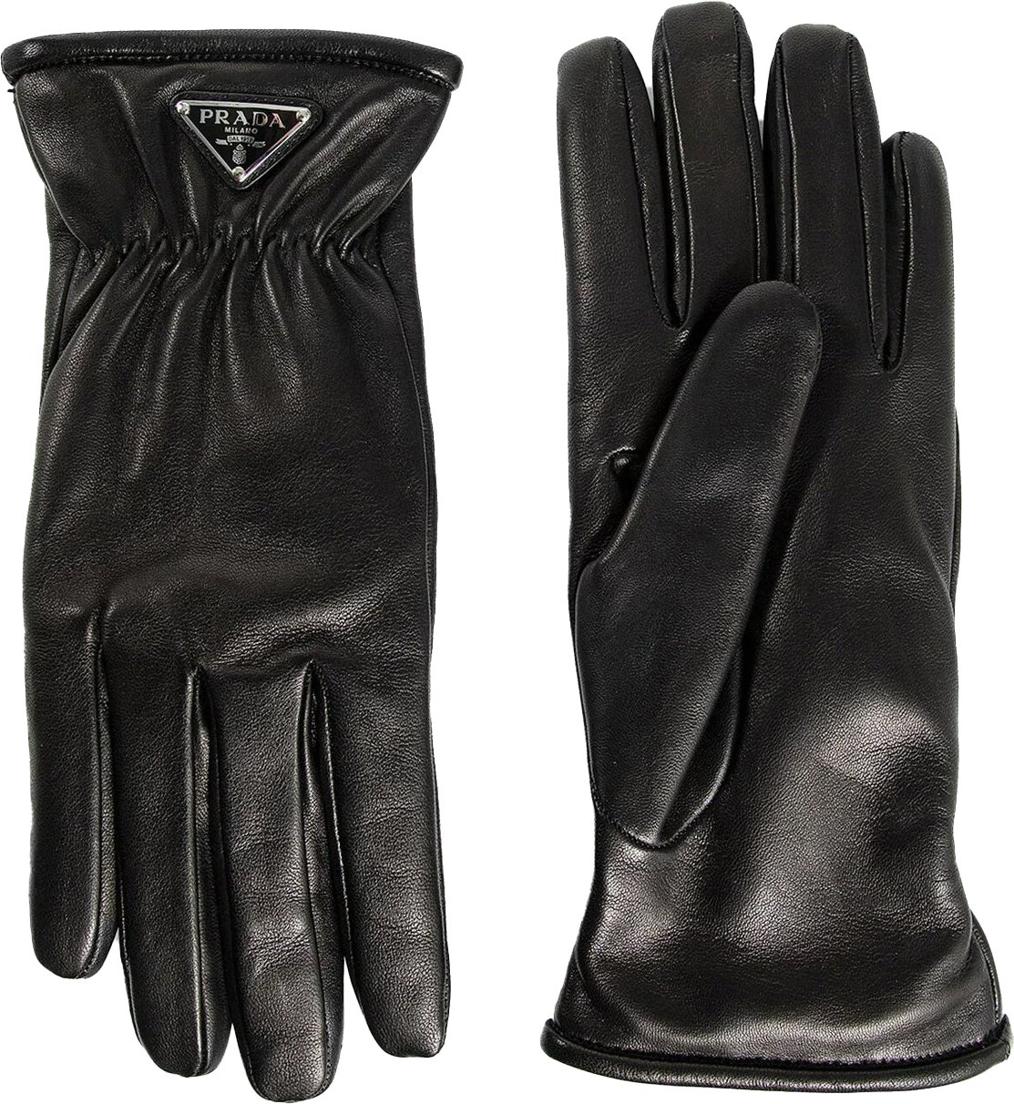Prada Prada Leather Gloves Zwart