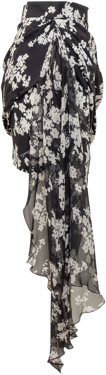 Elisabetta Franchi Gonna in Georgette Zwart