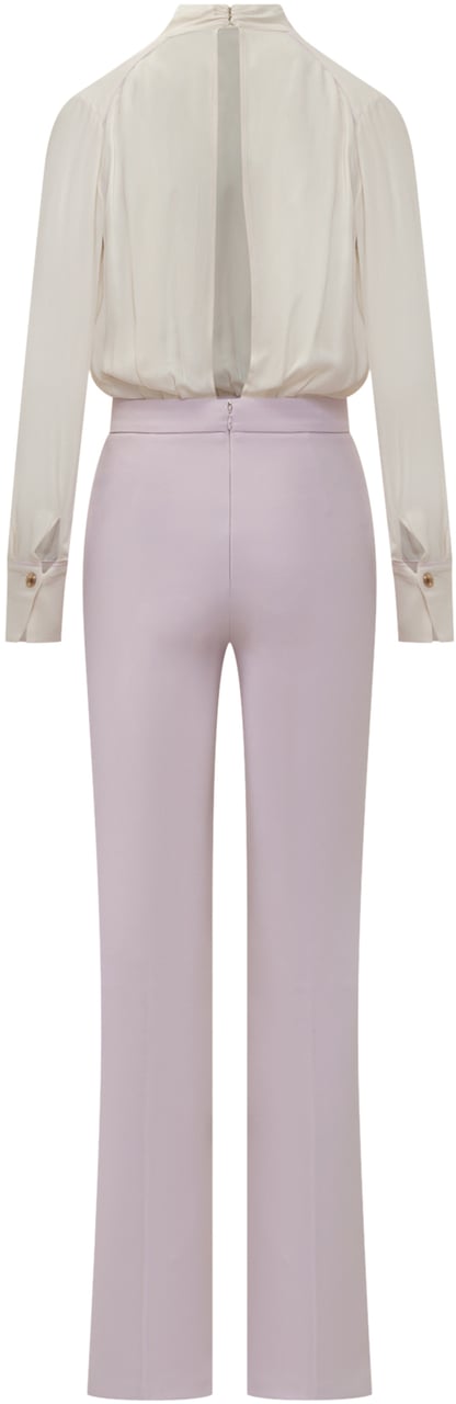 Elisabetta Franchi Tuta in Georgette e Crepe con Piping Wit