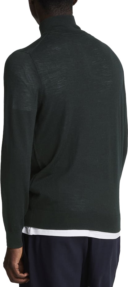 Lyle & Scott Lyle &amp; Scott Tonal Eagle Merino Quarter Zip Jumper Zwart