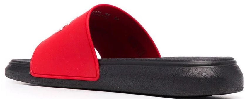Alexander McQueen Logo Printed Slides Sandals Divers