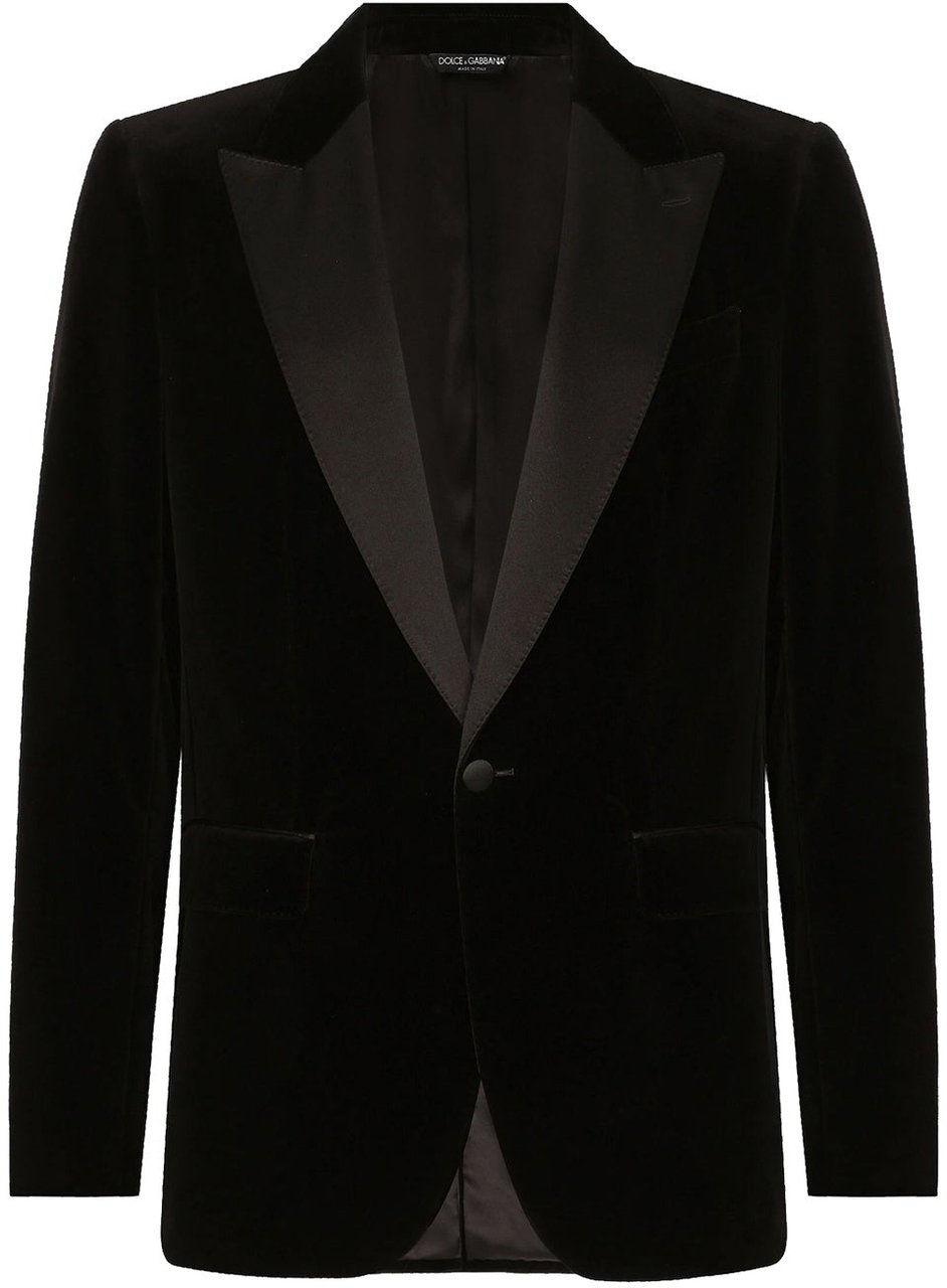 Dolce & Gabbana Dolce & Gabbana Tuxedo Velvet Jacket Zwart