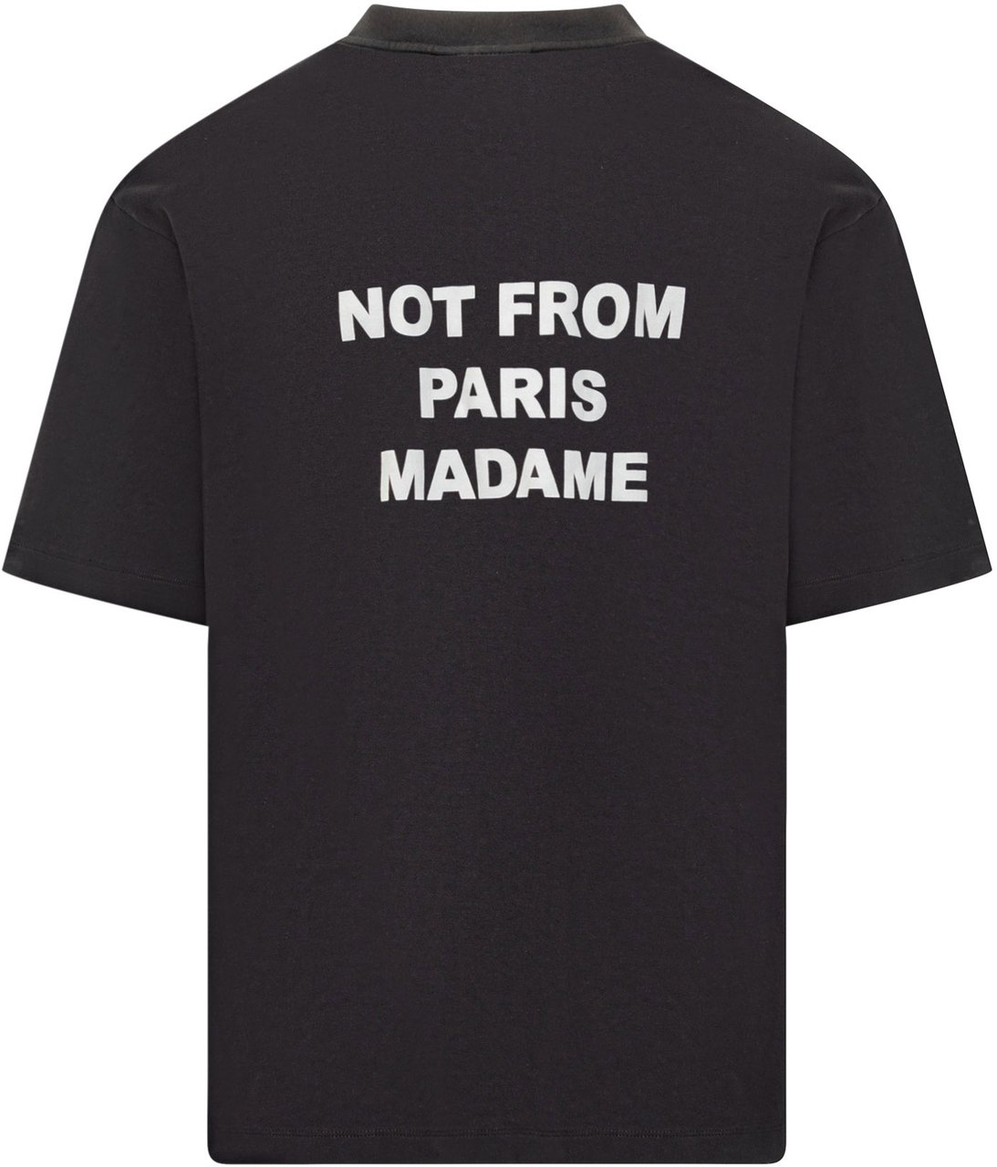 Drôle de Monsieur Heren Slogan T-Shirt Zwart Zwart